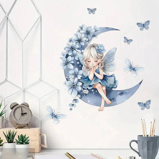 Décoration Murale - PrincesseSticker™ - Lune Bleue - Bébé loulou