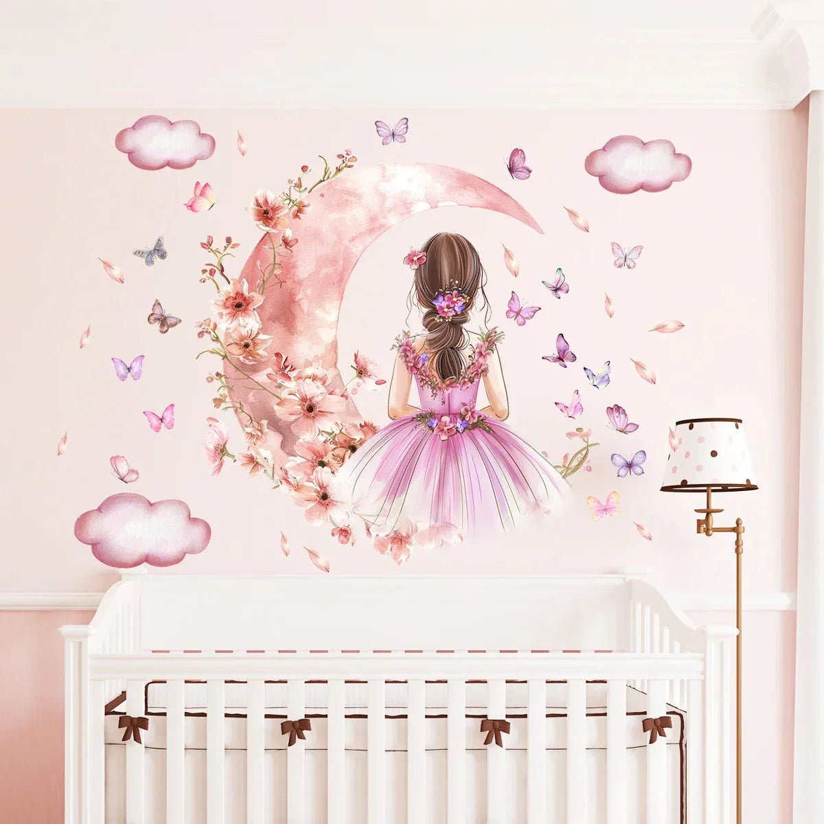 Décoration Murale - PrincesseSticker™ - Lune Rose - Bébé loulou